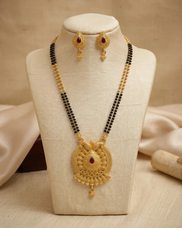 Royal Peacock Gold-Plated Mangalsutra Set