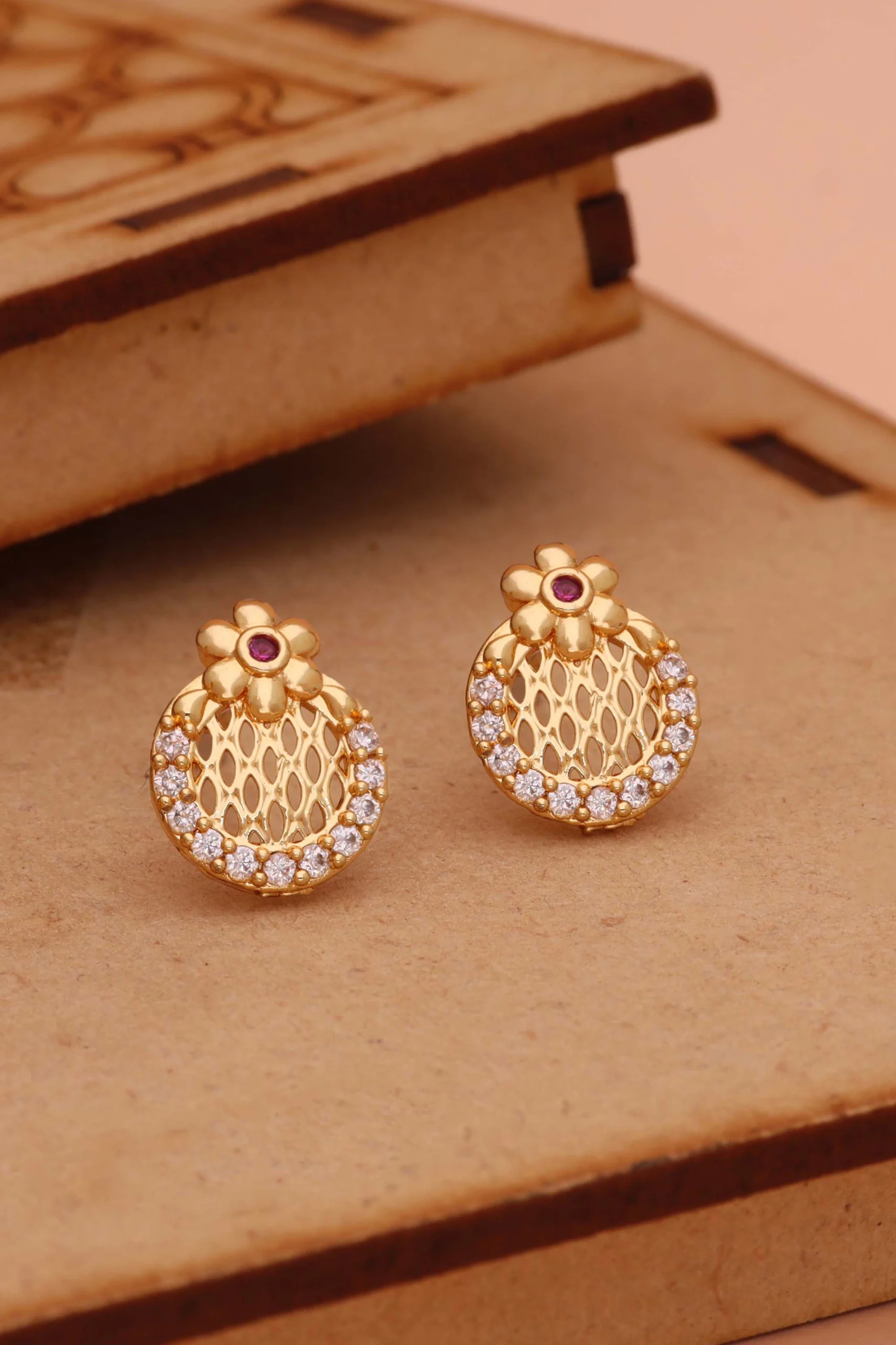 Party Wear Gold Earrings - Image 2