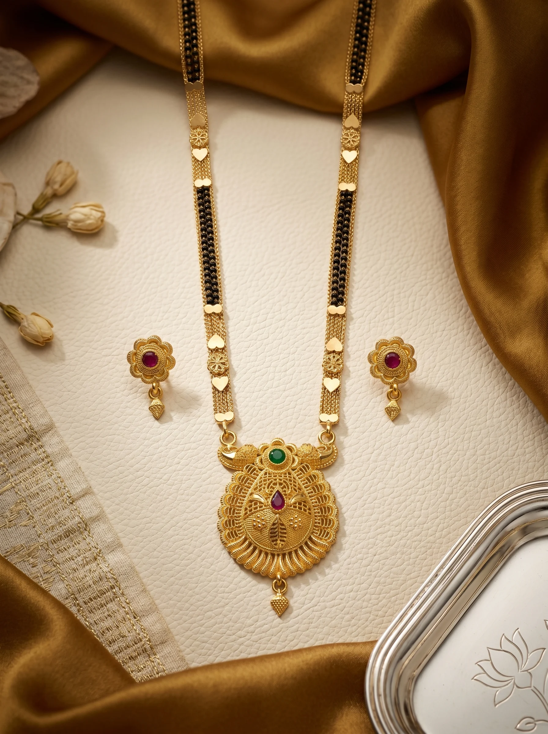 Royal Peacock Gold-Plated Mangalsutra Set