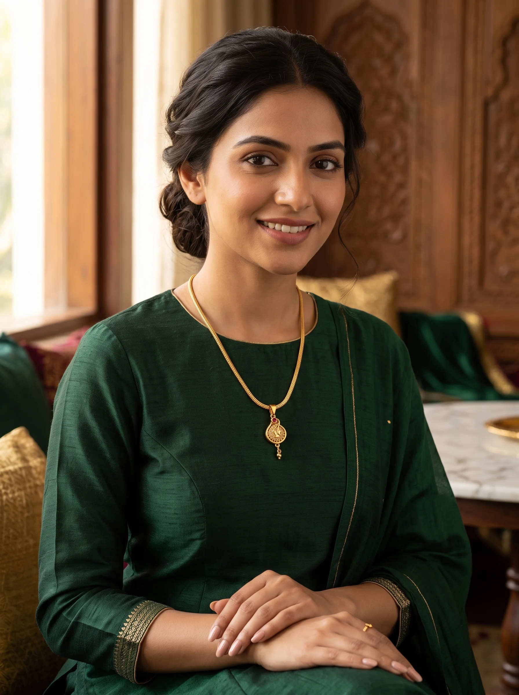 Elegant Gold Pendant Chain - Image 2
