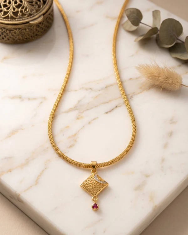 Modern Gold Chain Pendant