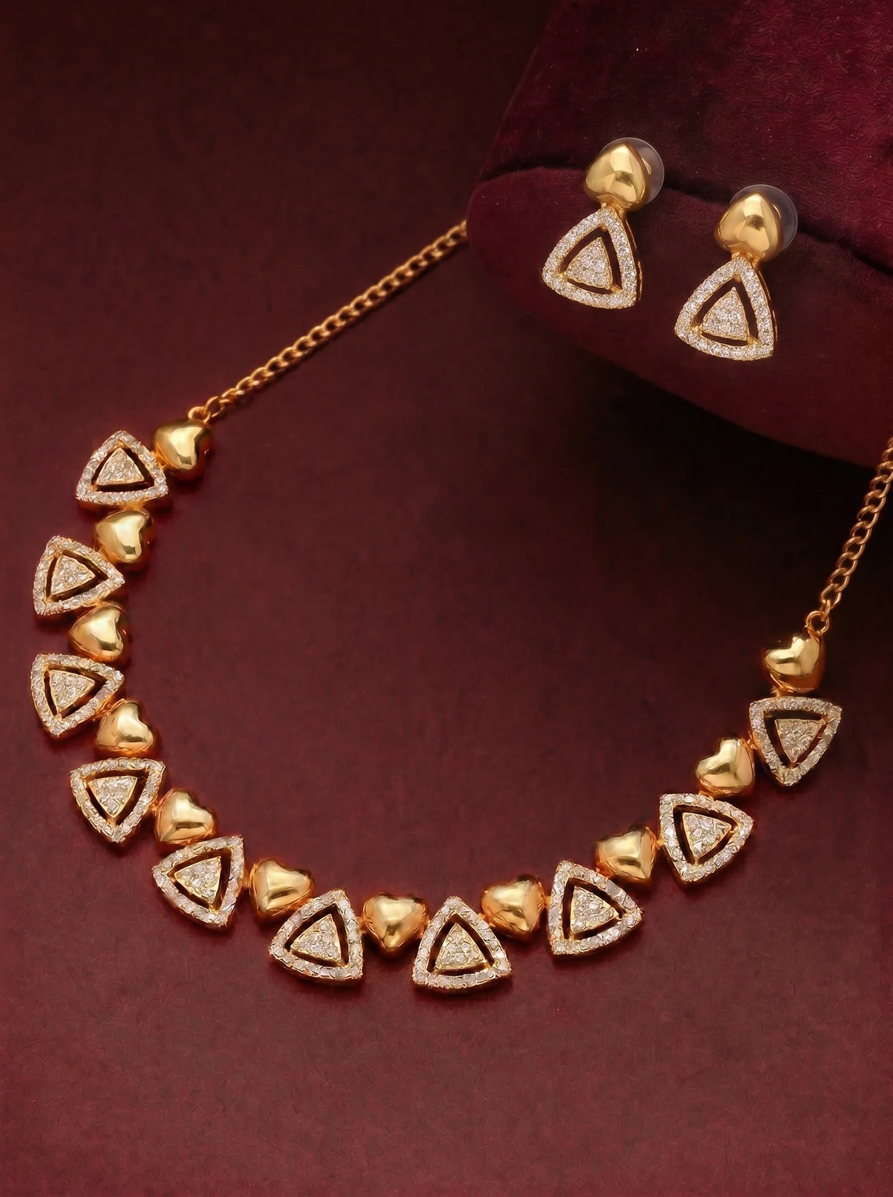 Designer Gold Necklace Set - Image 2
