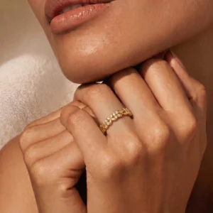 Gold Plated Floral Adjustable Ring
