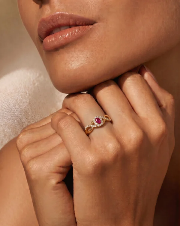 Gold Plated Ruby Stone Ring