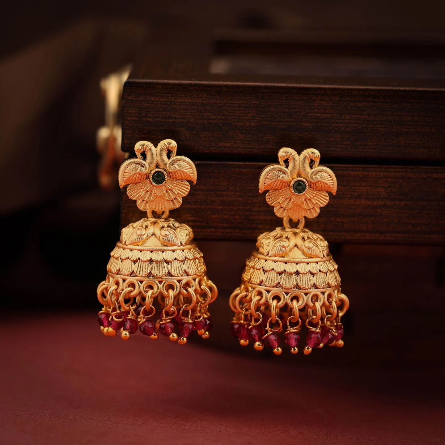 Party Wear Gold Jhumka