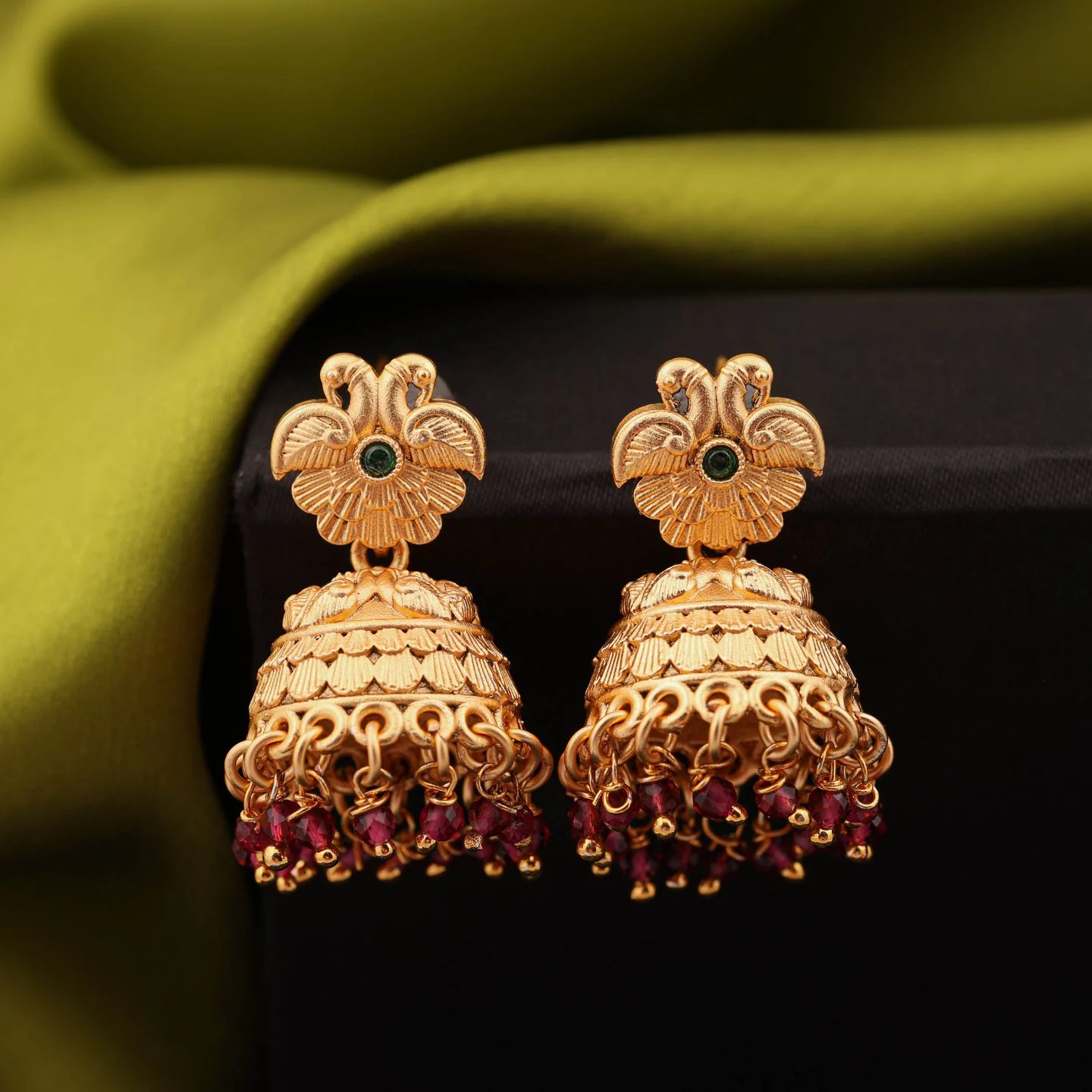 Party Wear Gold Jhumka - Image 3