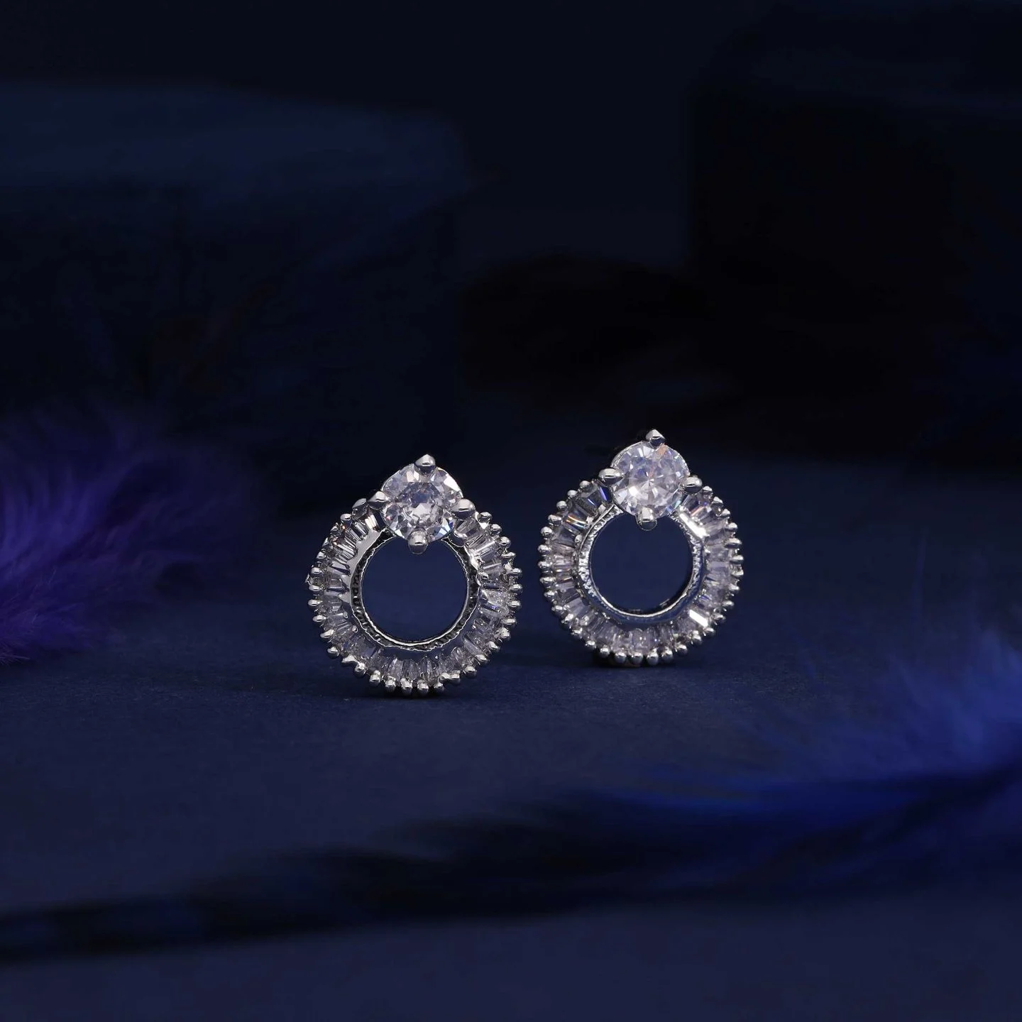 Floral Crystal Earrings - Image 4