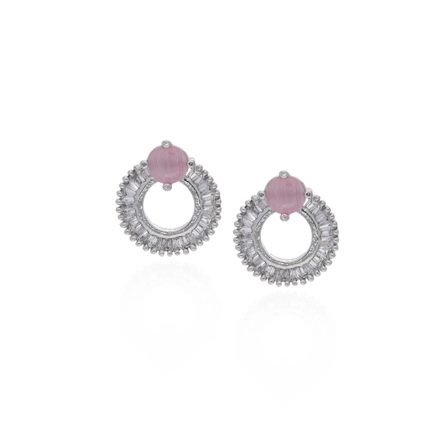Sparkling Silver Stud Earrings - Image 3