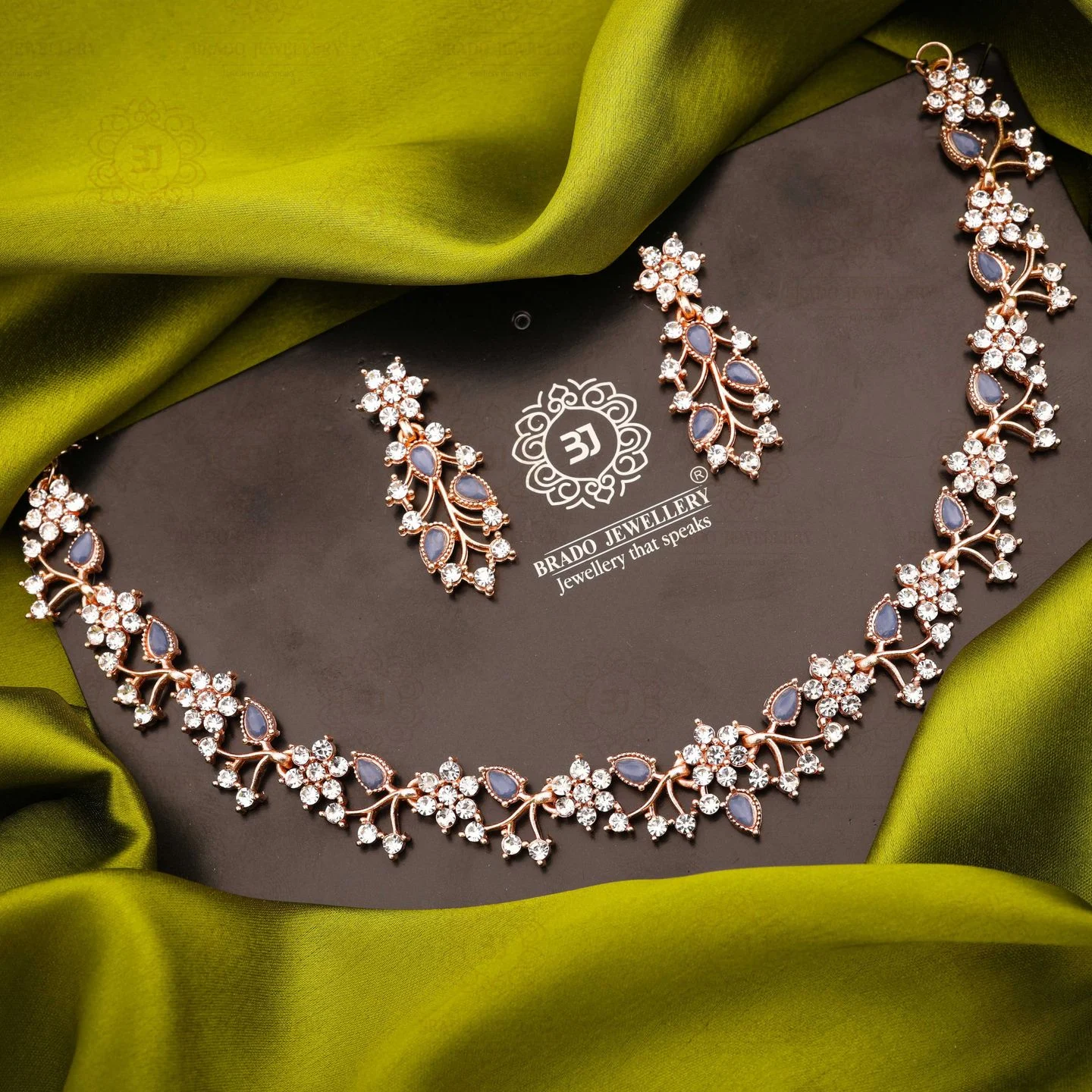 Floral Crystal Jewellery Set