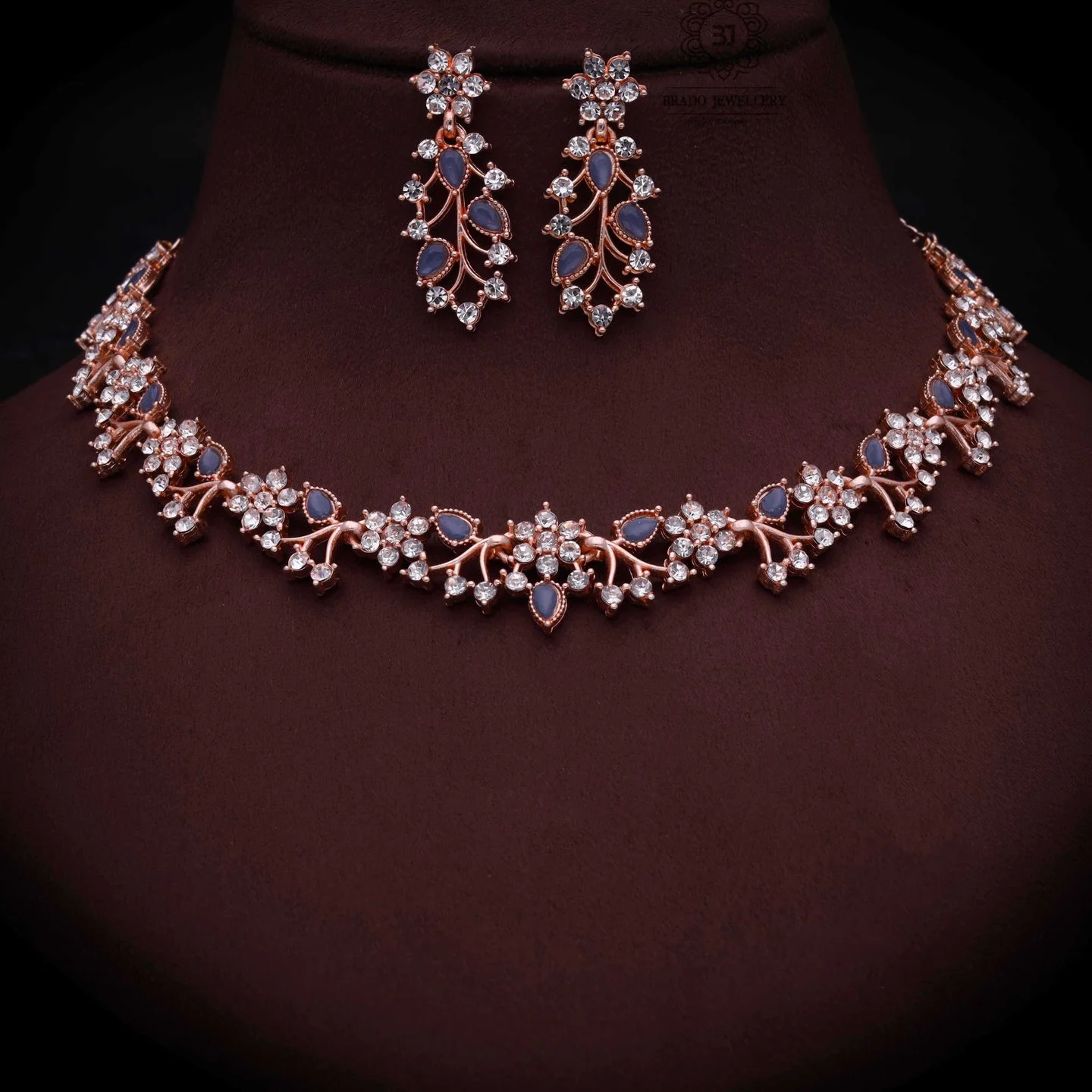 Floral Crystal Jewellery Set - Image 2
