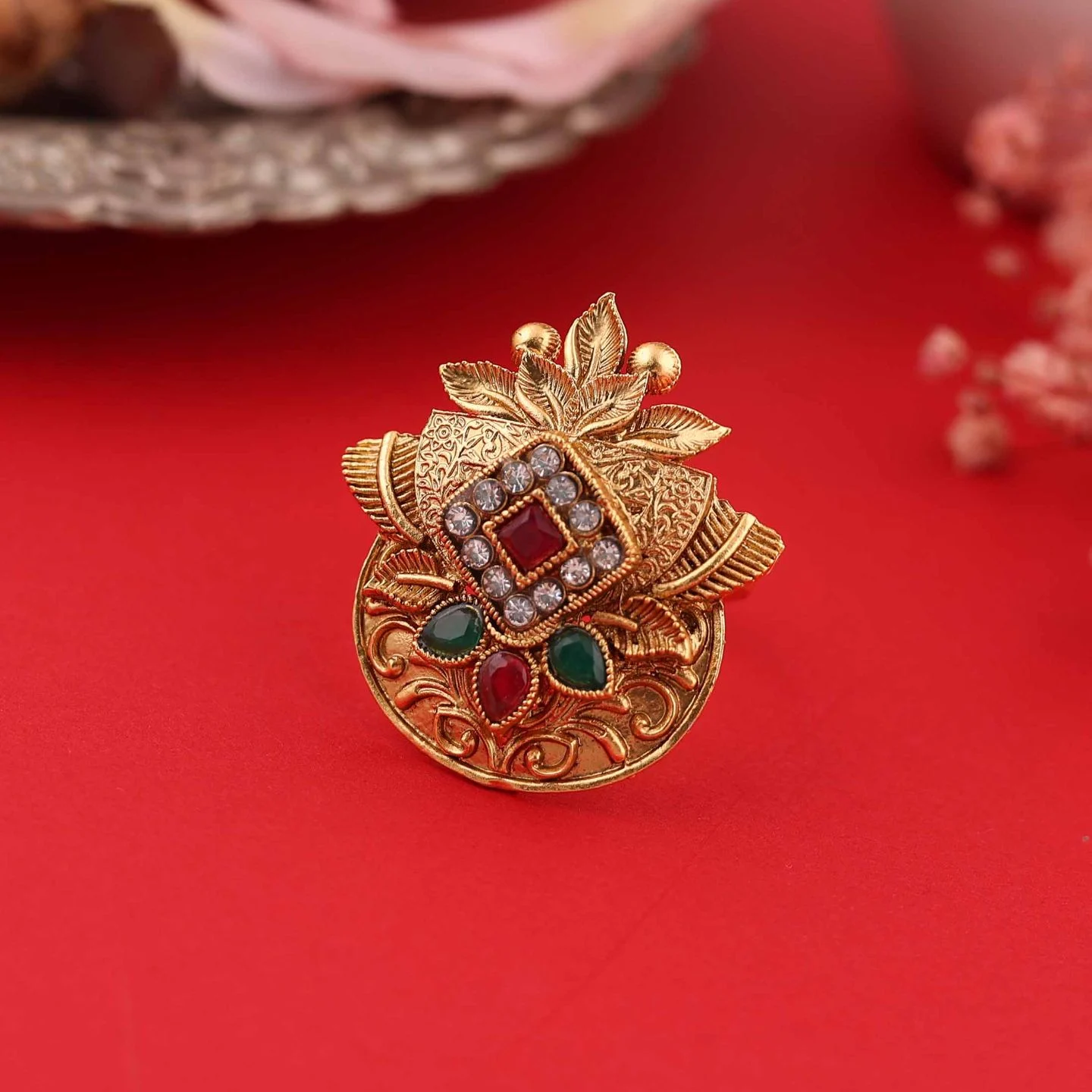Royal Floral Gold Ring - Image 2