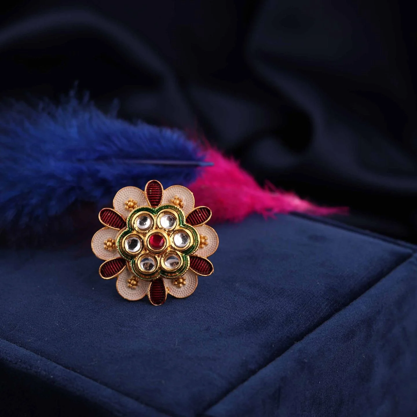 Antique Gold Floral Ring - Image 3