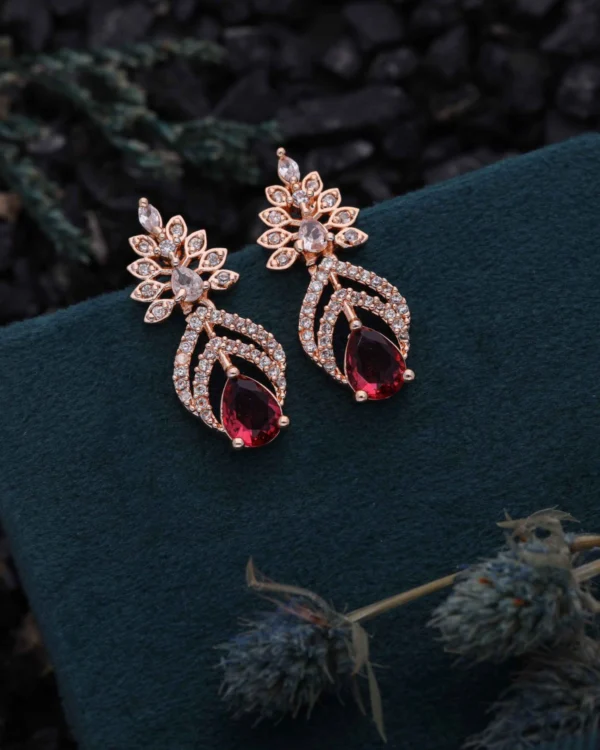 Floral Crystal Designer Earrings