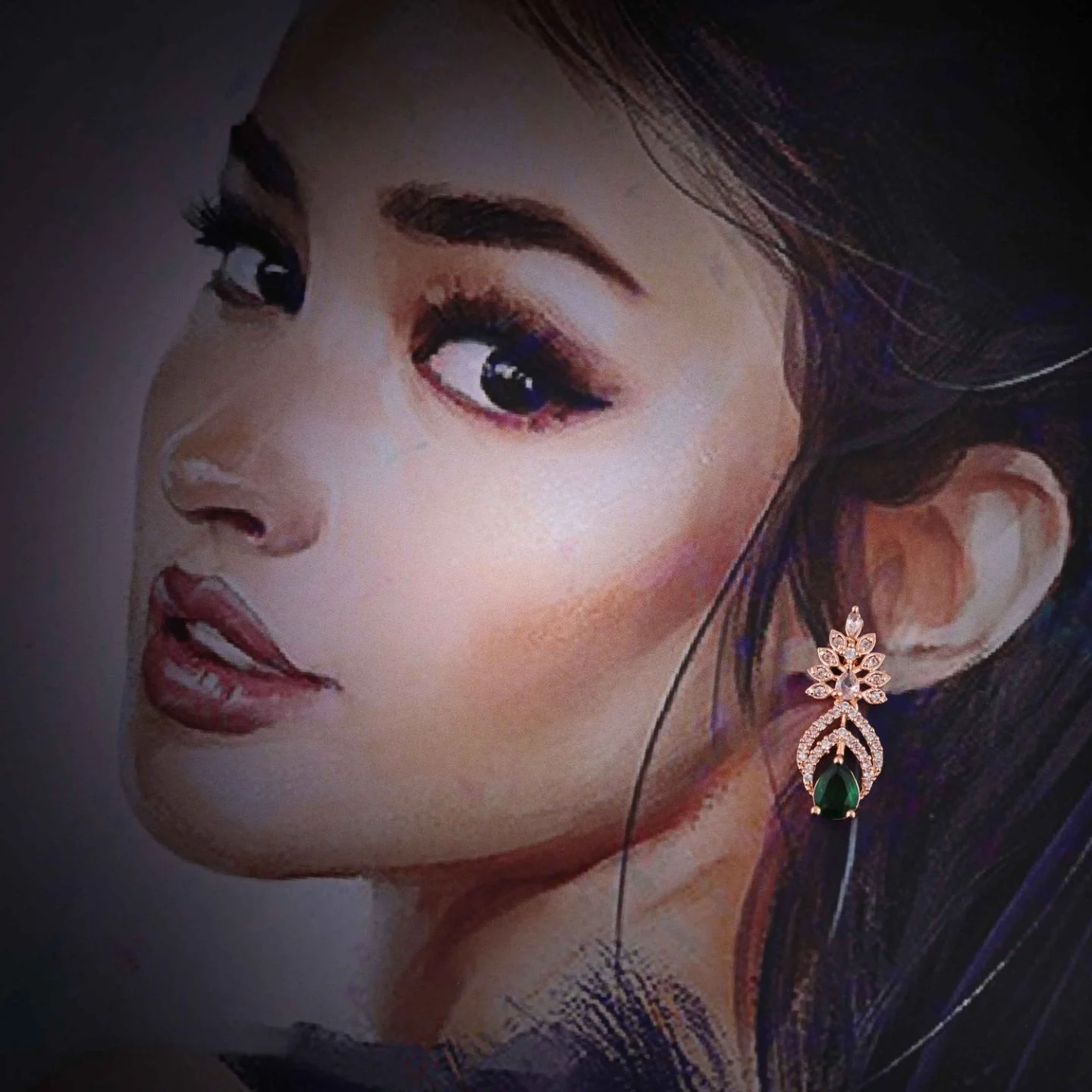 Designer Teardrop Earrings - Image 2
