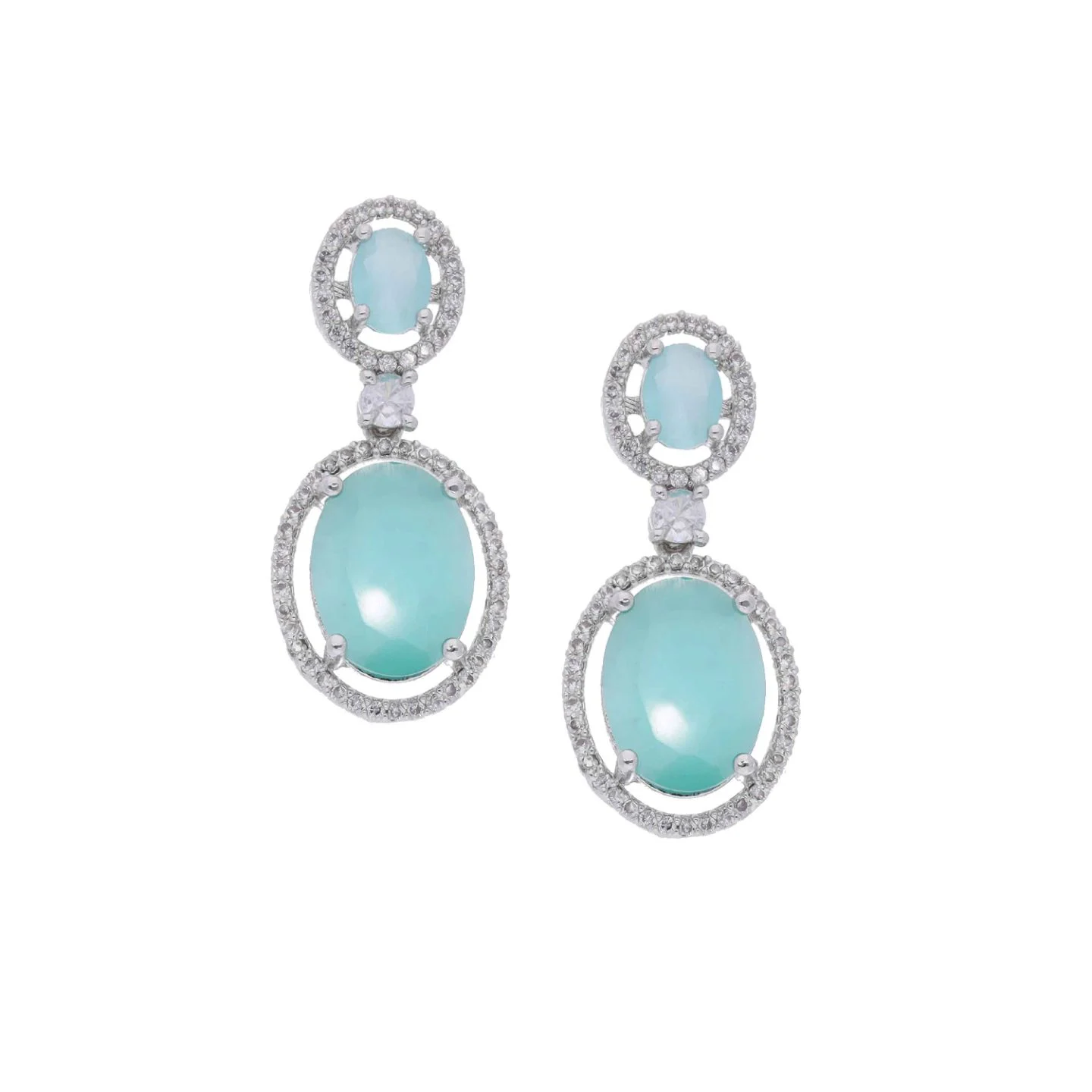 Floral Crystal Designer Earrings - Image 4