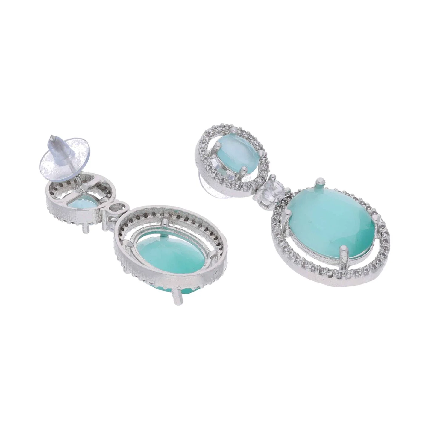 Floral Crystal Designer Earrings - Image 5