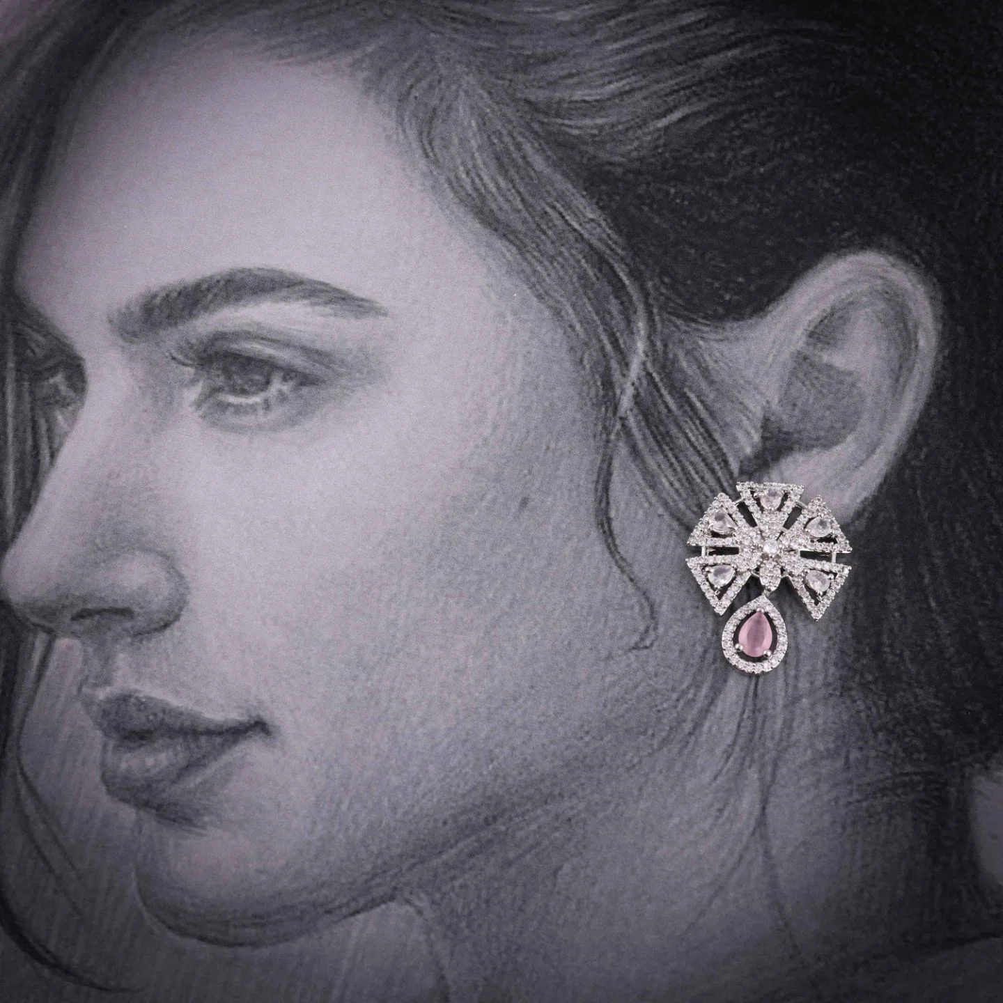 Floral Statement Earrings - Image 2