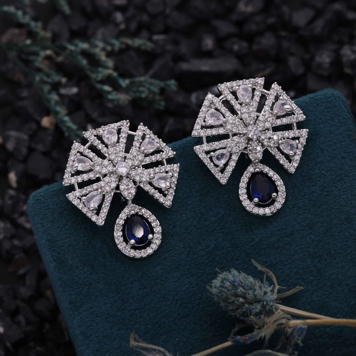 Royal Crystal Drop Earrings - Image 2