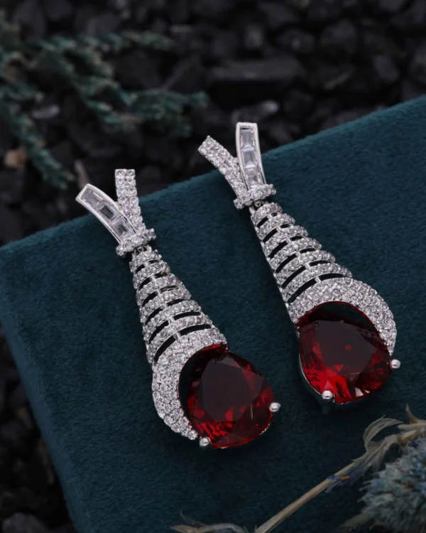 Silver Finish Drop Earrings