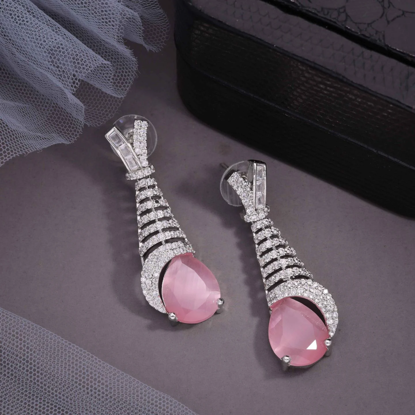 Diamond Look Drop Earrings