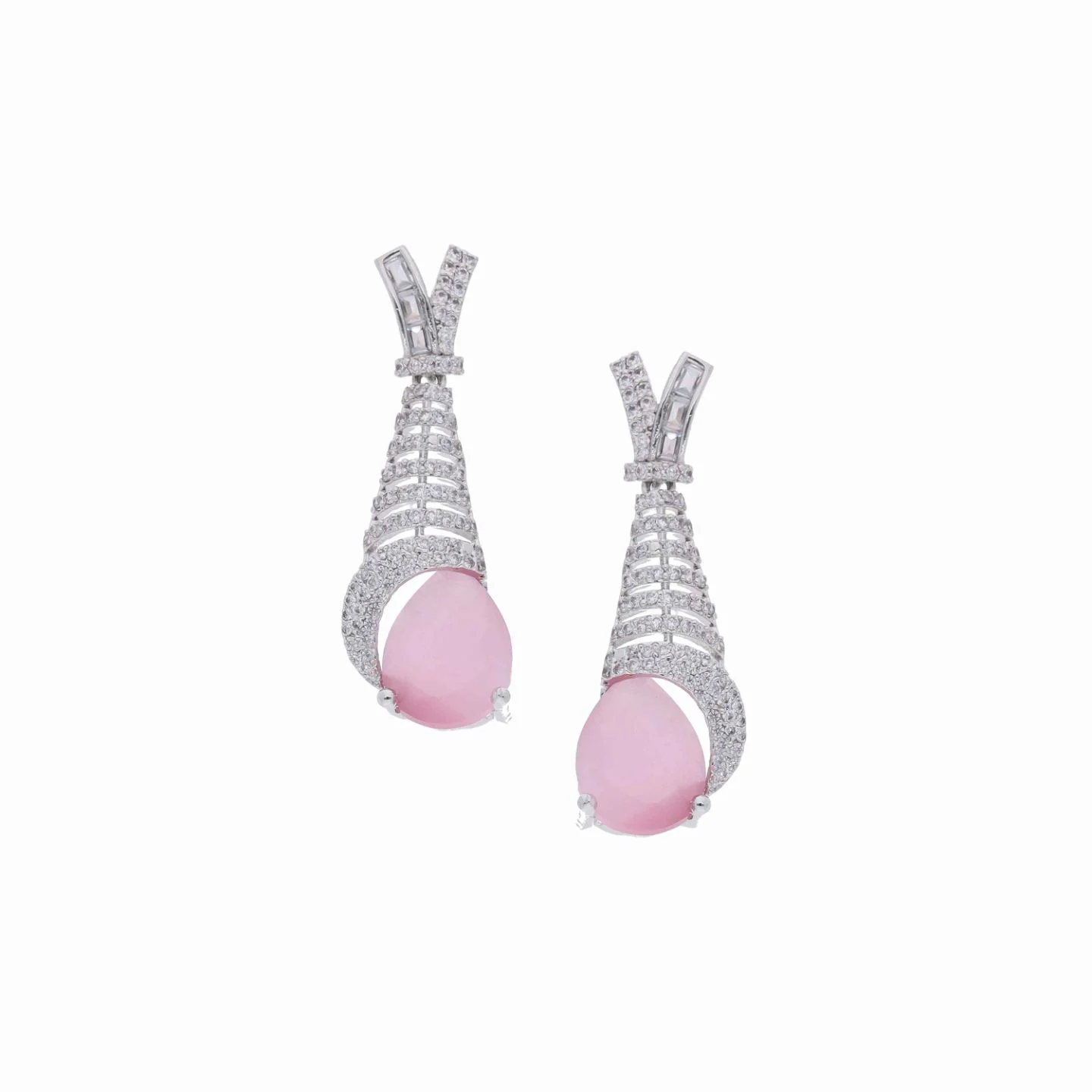 Diamond Look Drop Earrings - Image 2