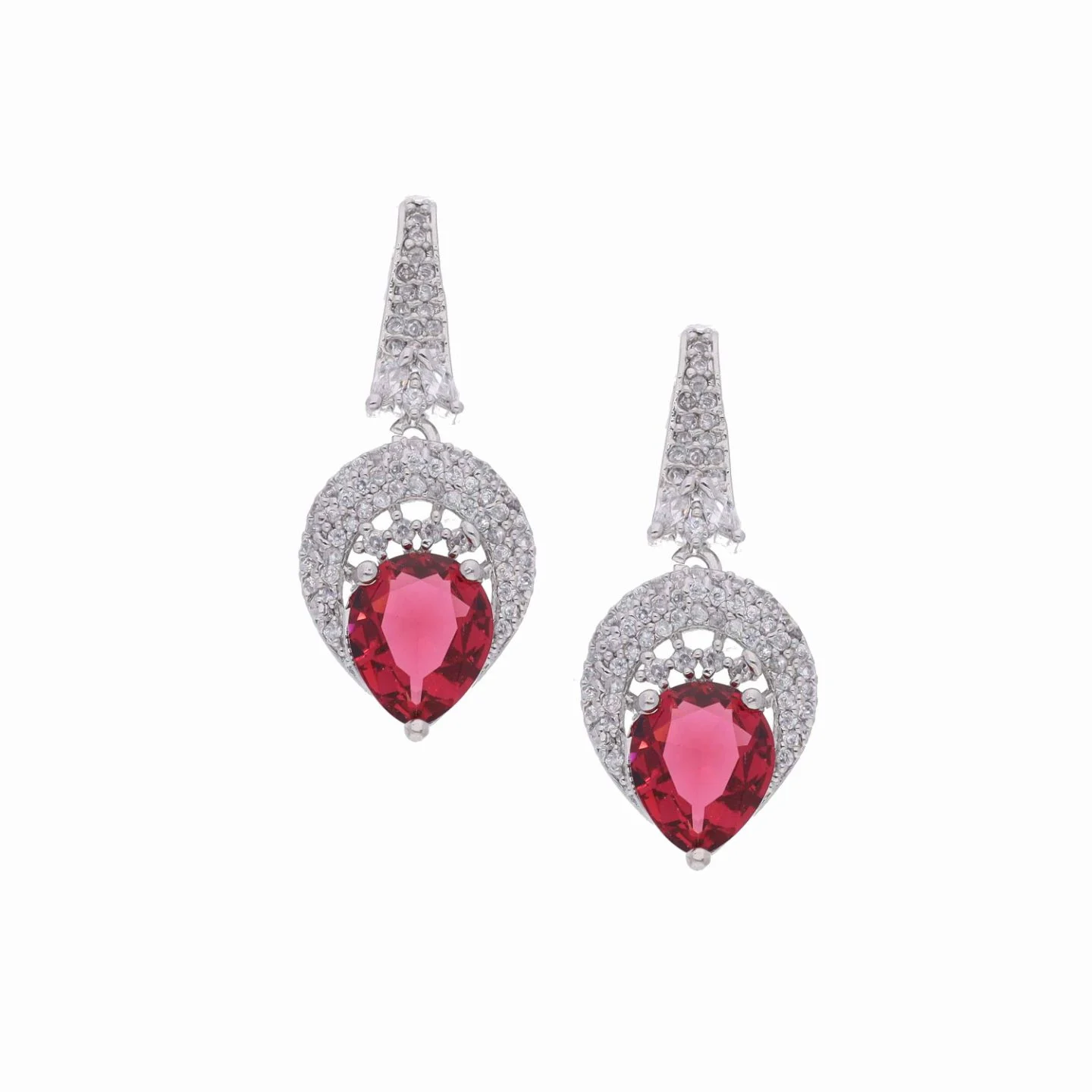 Floral Crystal Earrings - Image 3