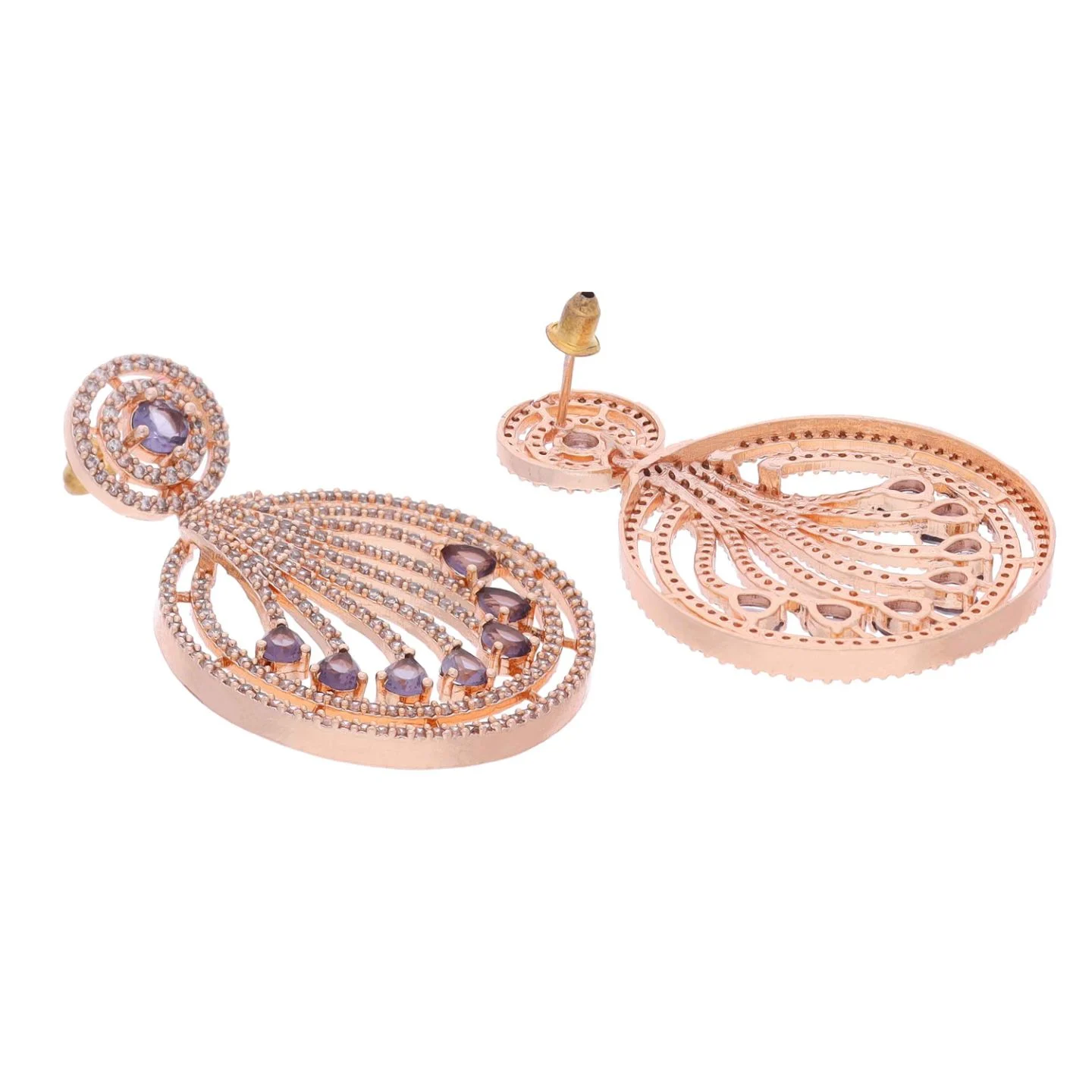 Designer Mint Stone Earrings - Image 2