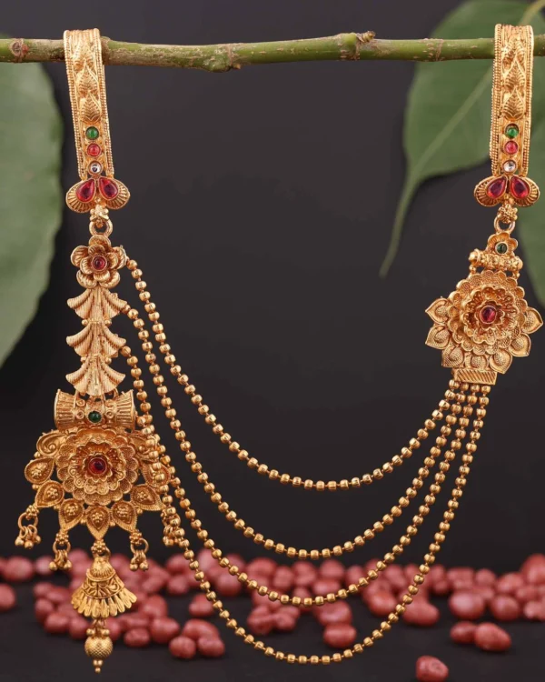 Royal Temple Gold Saree Brooch