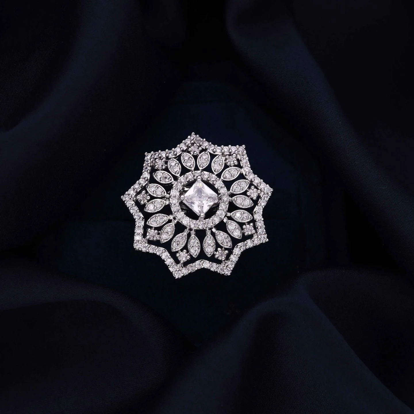 Silver Plated Flower Ring - Image 2