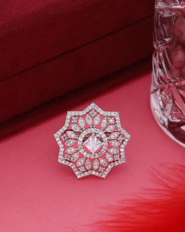 Silver Plated Flower Ring