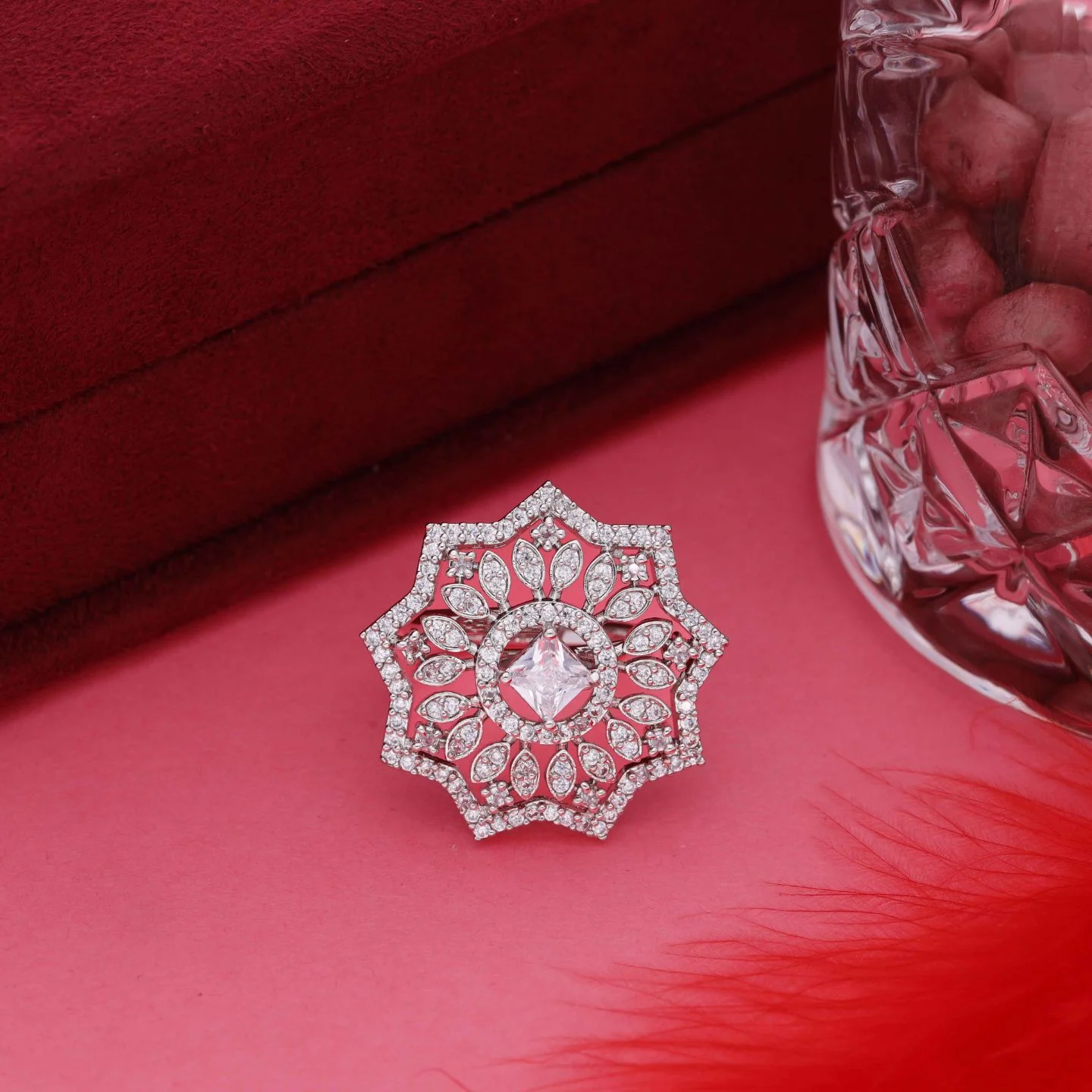 Silver Plated Flower Ring