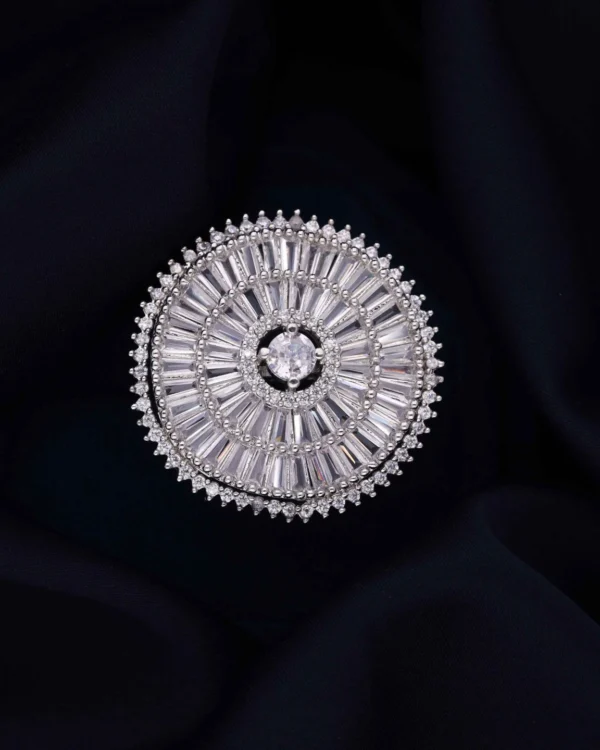 Silver Crystal Fashion Ring