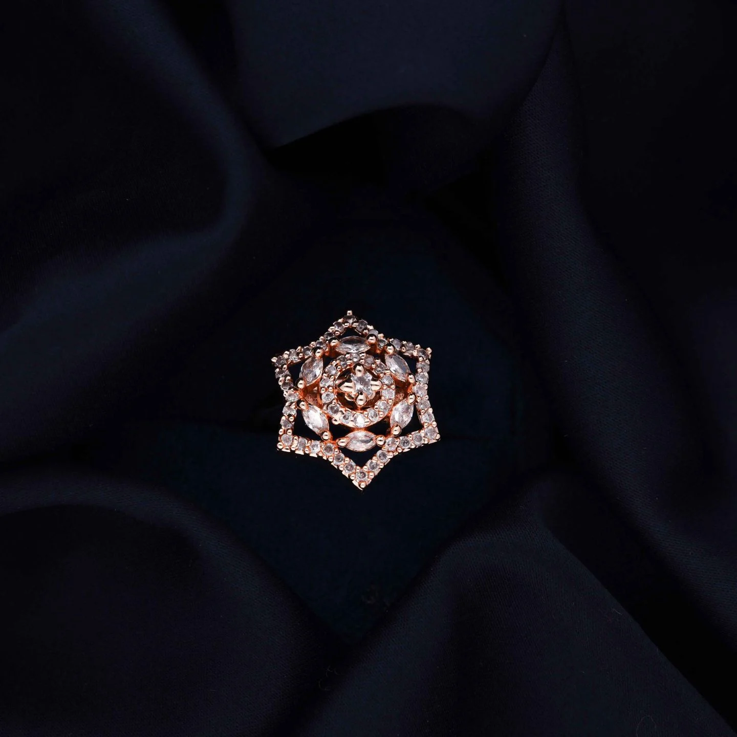Sparkling Rose Gold Ring - Image 2