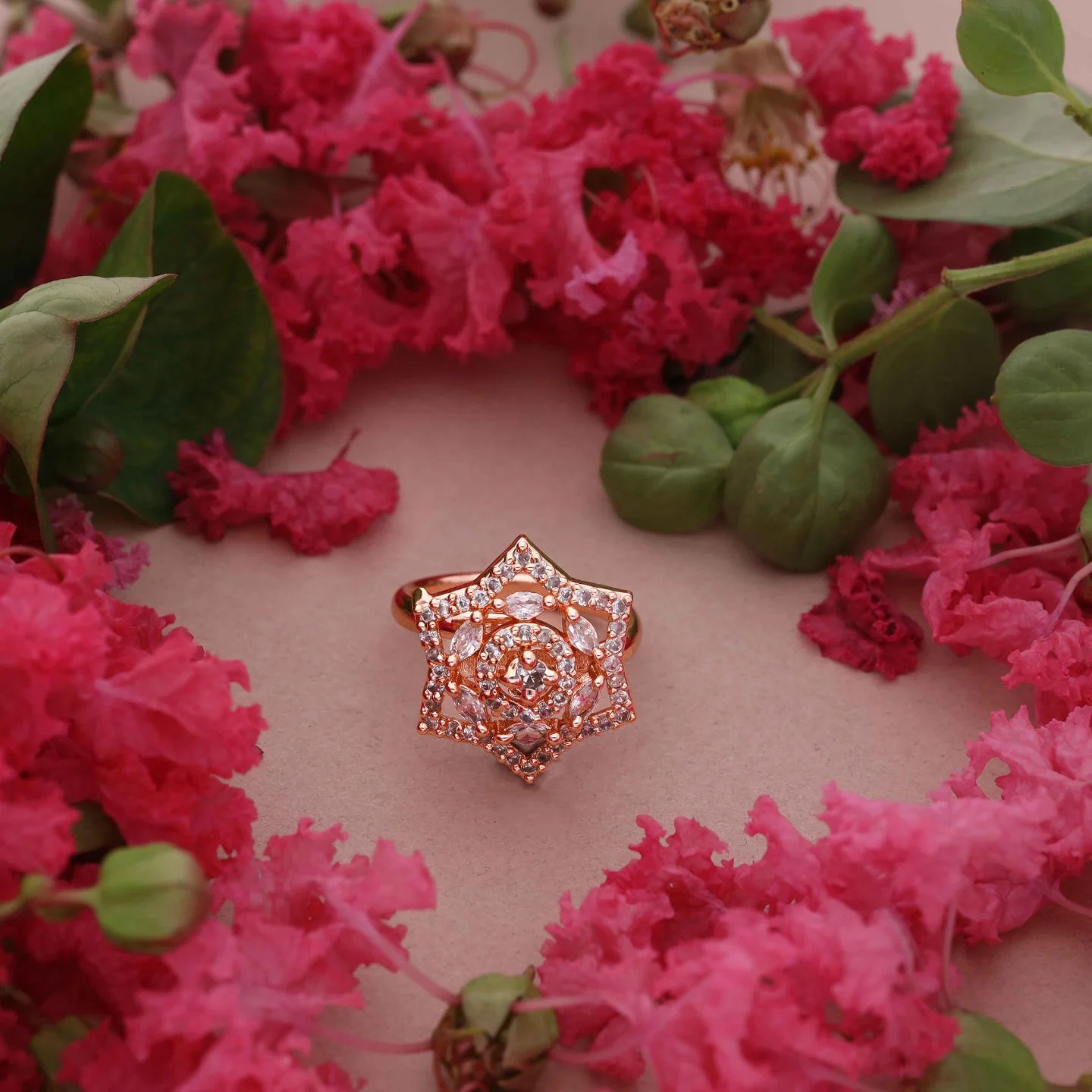 Sparkling Rose Gold Ring - Image 3