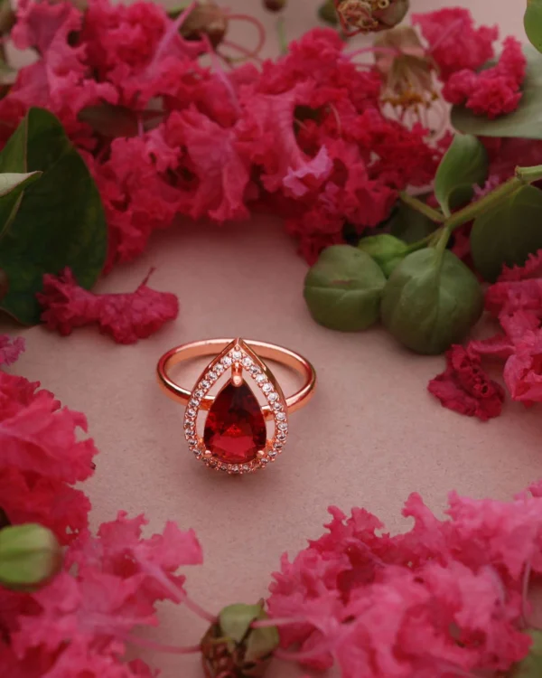 Royal Rose Gold Crystal Statement Ring