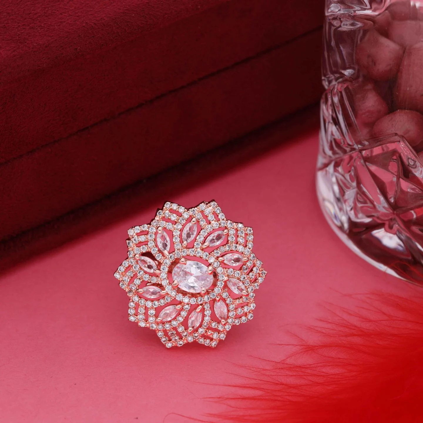 Elegant Rose Gold Statement Ring