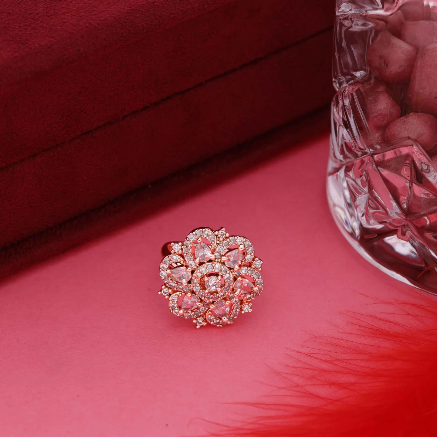 Elegant Rose Gold Statement Ring - Image 3