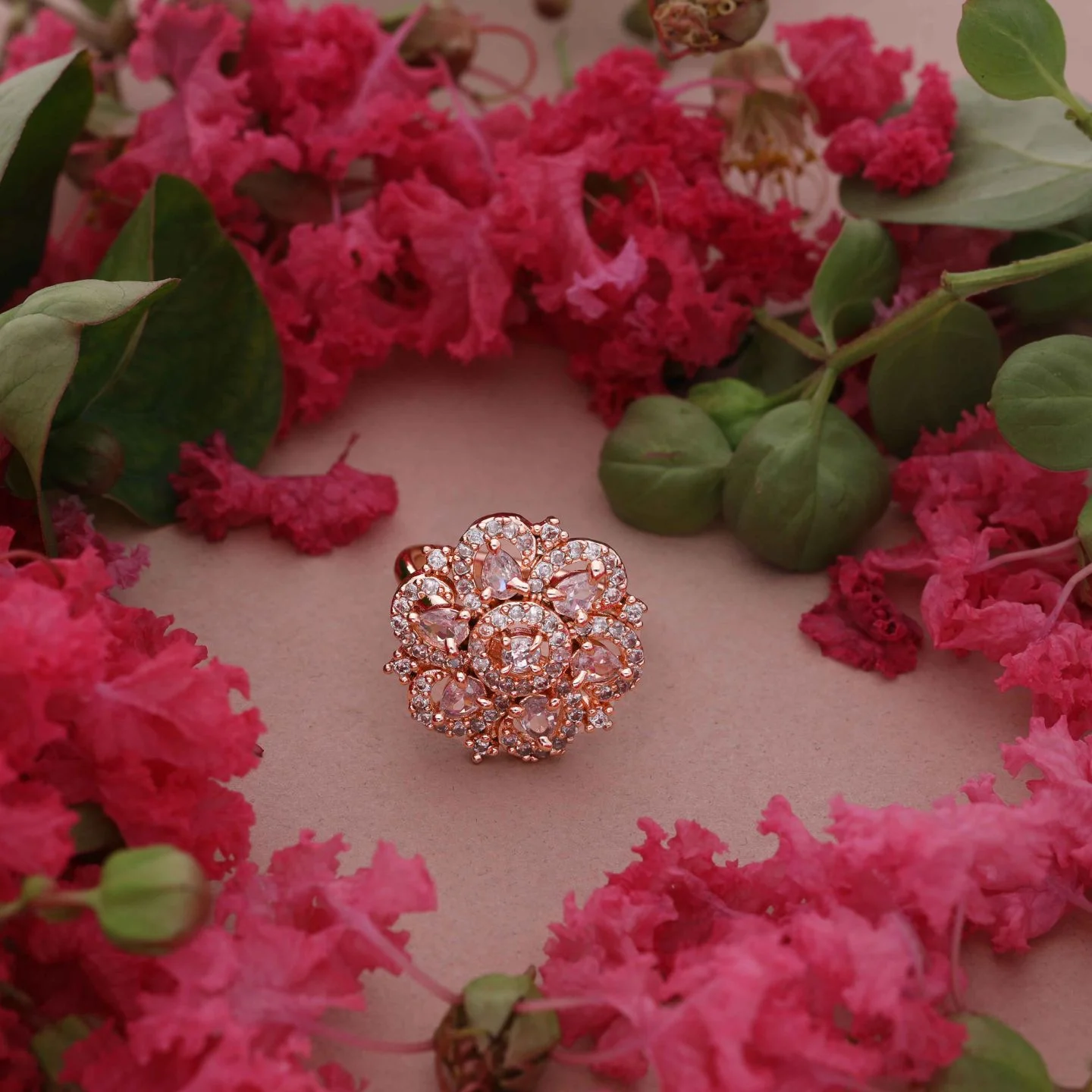 Elegant Rose Gold Statement Ring