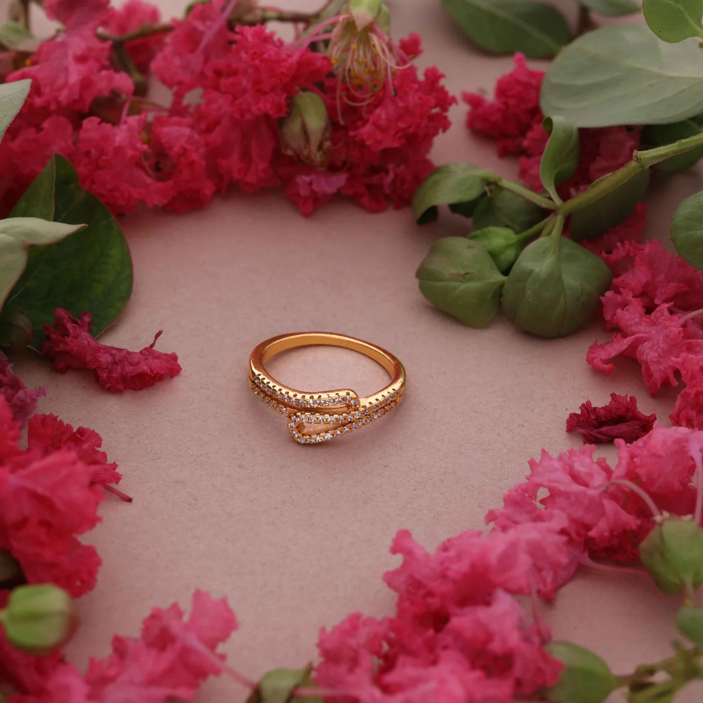 Gold Plated Floral Ring - Image 2