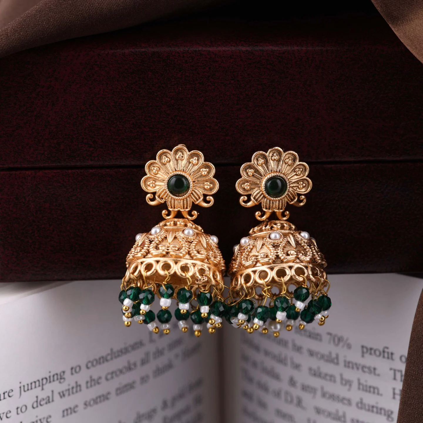 Premium Gold Statement Jhumkas