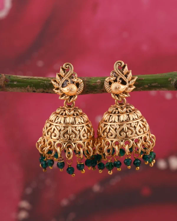 Elegant Festival Gold Jhumkas