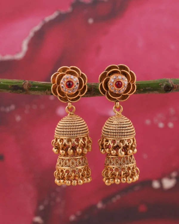 Royal Gold Ethnic Jhumkas