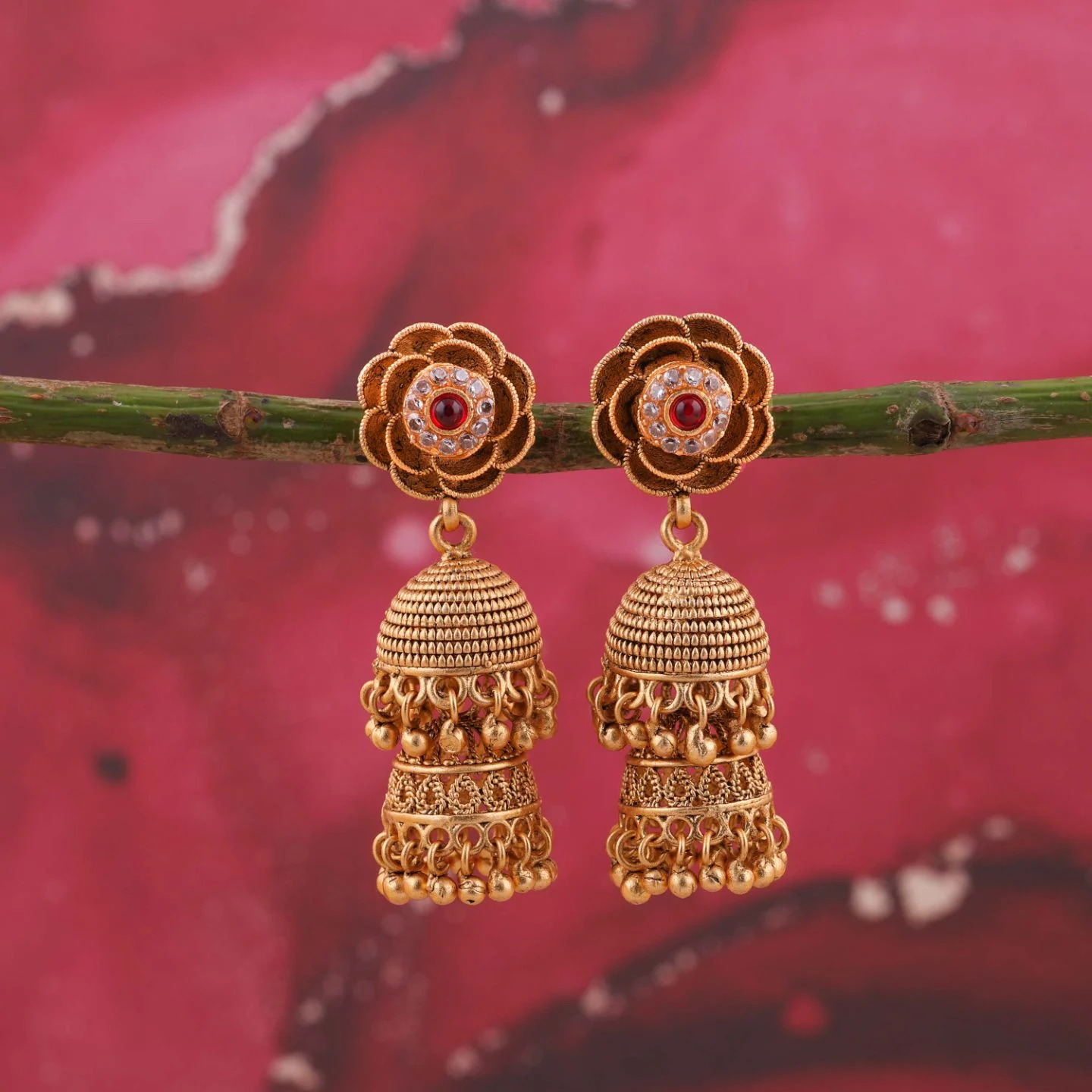 Royal Gold Ethnic Jhumkas