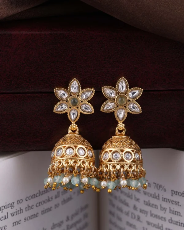 Elegant Festival Gold Jhumkas