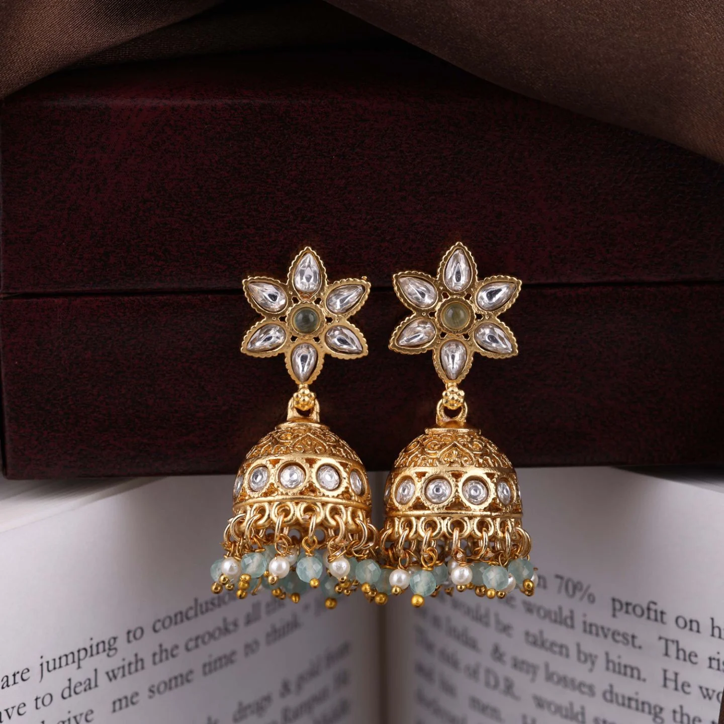 Elegant Festival Gold Jhumkas