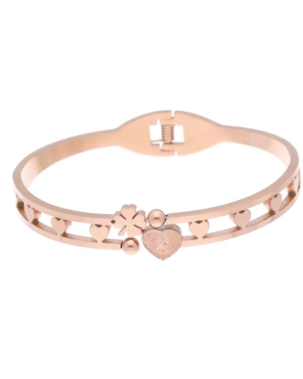 Rose Gold Heart Charm Bracelet