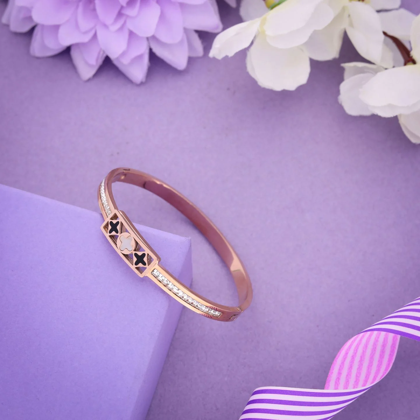 Modern Rose Charm Bracelet