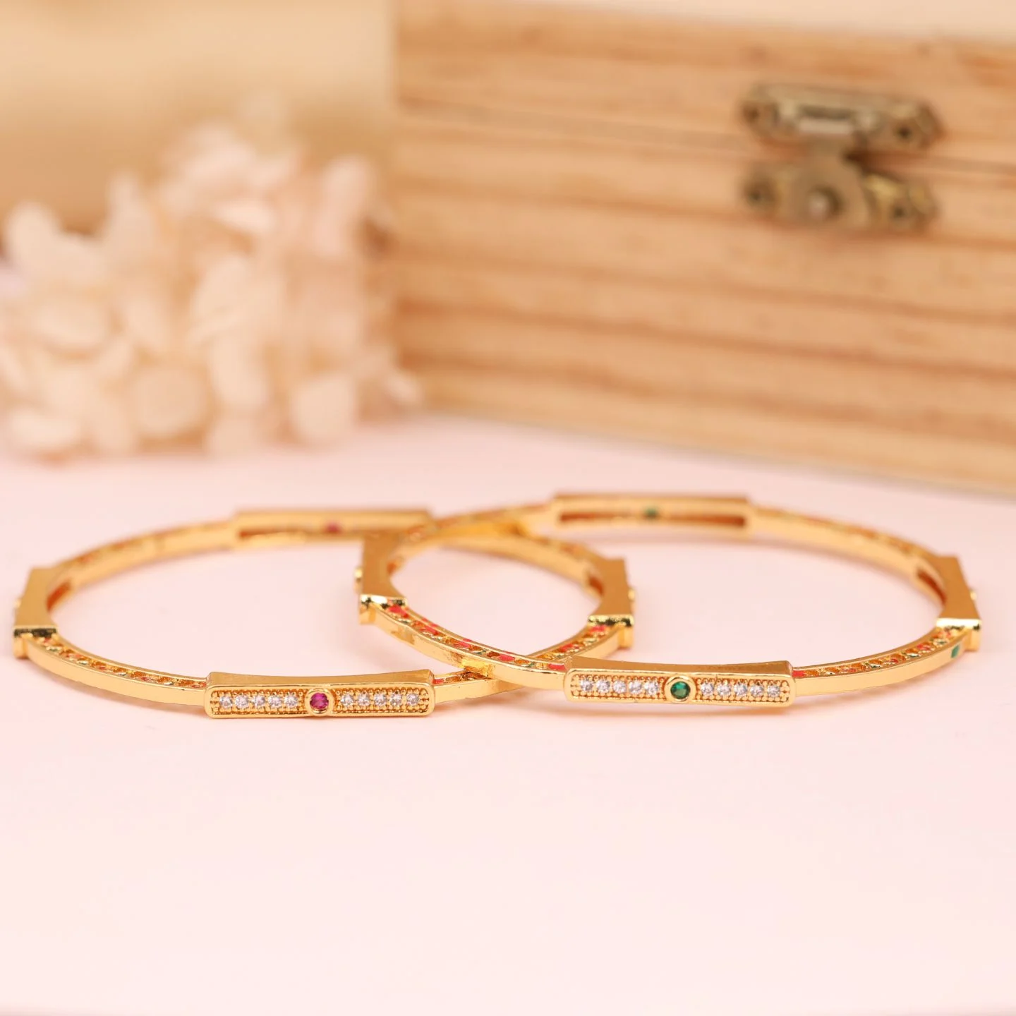 Luxury Gold-Plated CZ Openable Bracelet for Women - Image 2