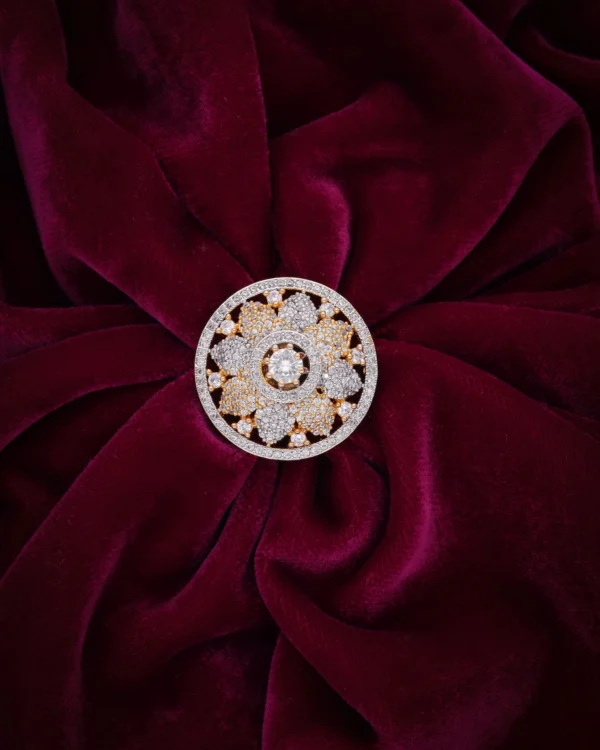 Floral Crystal Fashion Ring