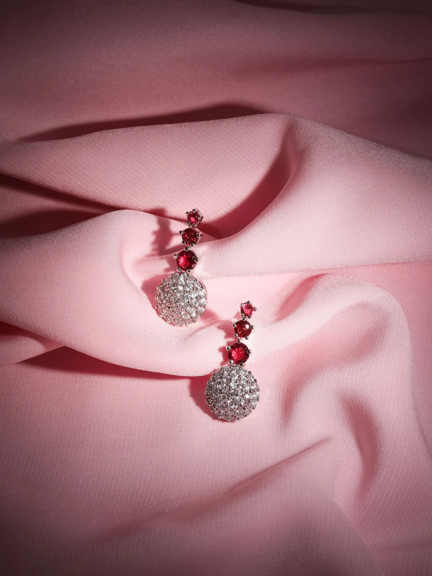 Luxury Silver Crystal Earrings - Image 2